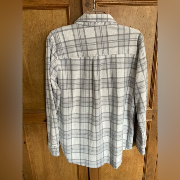 Terra & Sky Womens Sz OX - 14W Long Sleeve Button Up Plaid Shirt Gray New w Tags - Picture 2 of 9